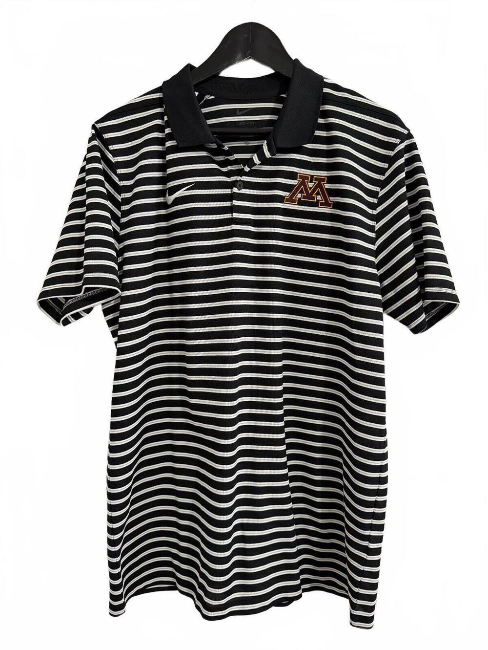 Minnesota Gophers Striped Nike Polo Shirt Men's Size Large